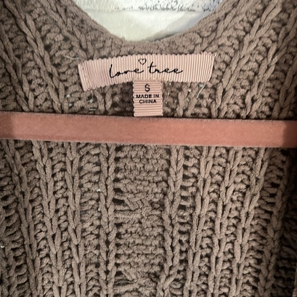 Love Tree Cable Soft Knit Cardigan Tan size small - Picture 13 of 16